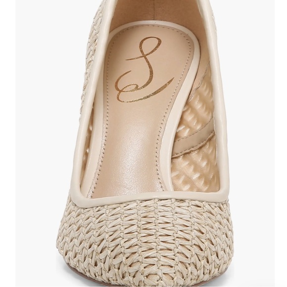 Sam Edelman Women Hazel Pointed Toe Pump Ivory Raffia - Picture 5 of 9